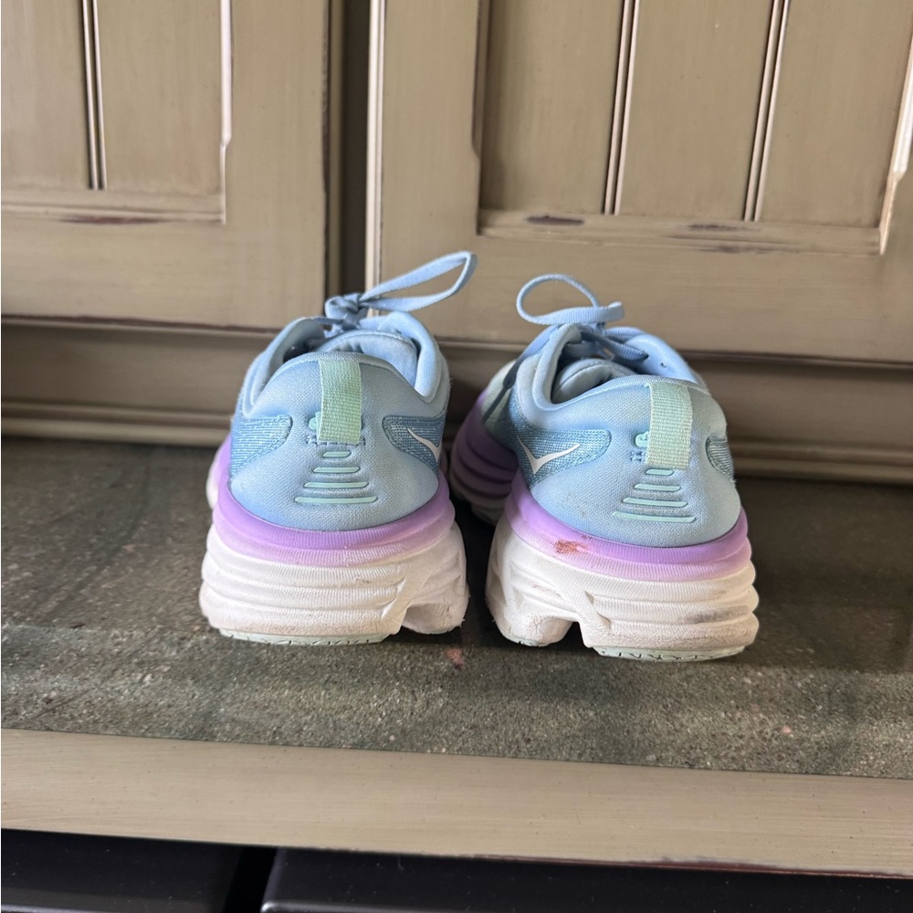 Women’s Hoka Bondi 8 Light Blue & Lavender Gradient Running Sneakers. Sz 6.5 - Picture 3 of 9